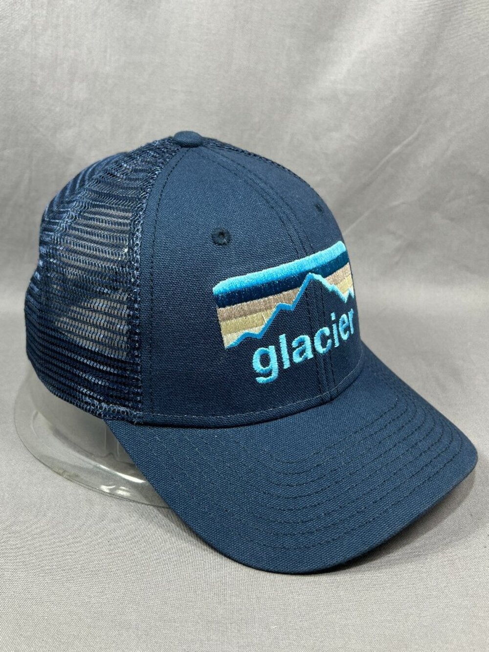 Glacier Park Ouray Sportwear Snapback Hat Blue Hiking Outdoor Trucker Mesh Mens